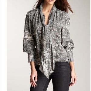 W118 Walter Baker Grey Print Bow Top Small